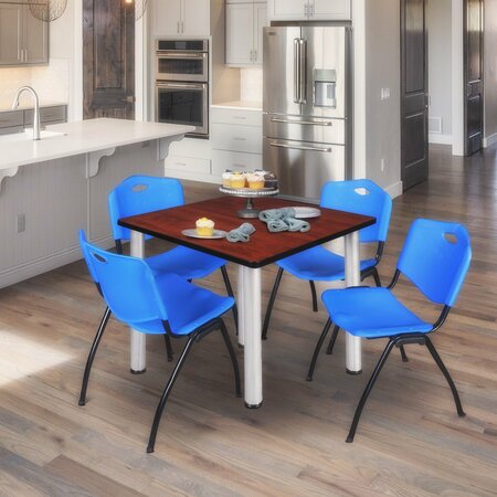 KEE Square Tables > Breakroom Tables > Kee Square Table & Chair Sets, 42 W, 42 L, 29 H, Cherry TB4242CHBPCM47BE